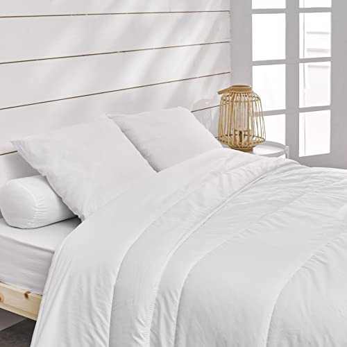 Bleu Calin Couette Légère 200gr/m2 Spécial Eté, Enveloppe coton respirante 240 x 220 cm