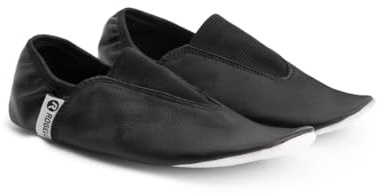 Rogelli Gymnastikschuhe Kinder - Unisex Turnschläppchen für Jungen & Mädchen - Flexibel, rutschfest & Atmungsaktiv - Schläppchen für Tanz & Sport - Schwarz