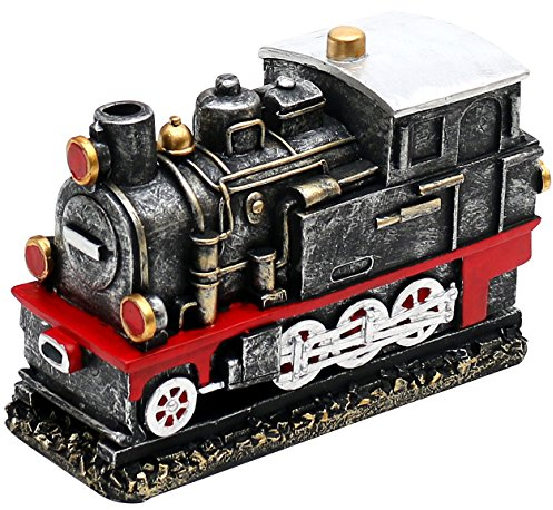 Dekohelden24 Räucher - Lokomotive in künstlich gealterter Optik, Höhe 11 cm Breite 6,5 cm Länge 16 cm