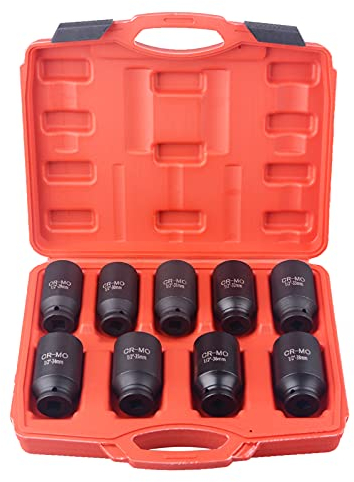 9 AXLE NUT HUB Impact 1/2 Drive Socket 29 30 31 32 33 34 35 36 38MM Socket Set