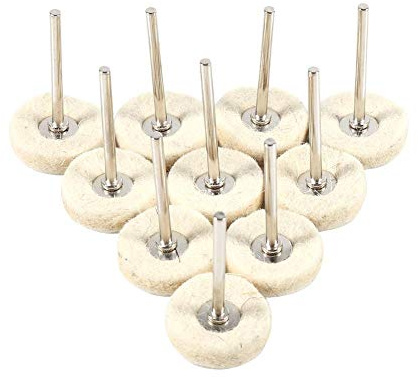Gorgeri 10PCS 25MM Wool Felt Polishing Buffing Drill Grinder Wheel Brushes with Handle for Rotary Tool