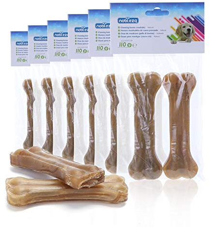 Nobleza - Hunde Kauknochen 12.5CM x 12 Stück, 100% natürliche rinderhautknochen und hundeknochen für Hunde groß, Dog Bones proteinreiche