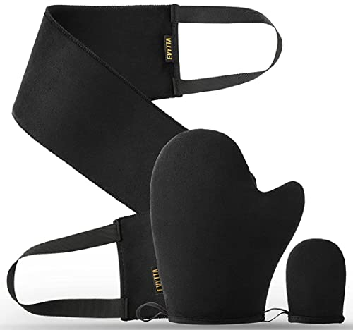 EVYTTA Luxury Velvet Tanning Mitt, Back Tanner Applicator & Mini Face Tan Mitt Kit – Streak-Free Natural Fake Tan Applicator for Body, Face & Hard-to-Reach Areas