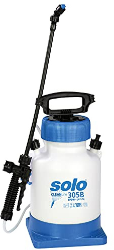 SOLO 30506 5 liter tryckspruta för alkaliska rengöringsmedel i pH-området 7-14 med stativ 305 B, vit blå
