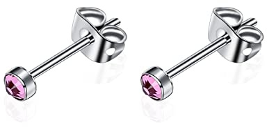 G23 Titan Ohrstecker für Damen Herren Mädchen Ohrringe Hypoallergen Nickelfrei 3mm/4mm/5mm/7mm Kristallohrringe Ohrschmuck Geburtstagsgeschenk