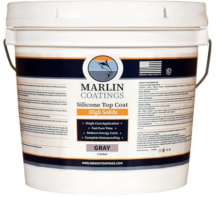 100% Silicone Roof Sealant - Self Leveling - Complete Waterproofing - Easy One Coat Application - Designed for Your RV, Camper, Trailer, Commercial Building… (1 Gallon, Gray)
