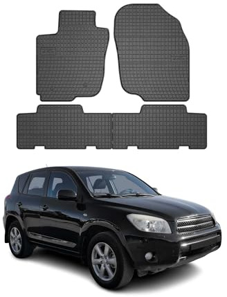 OMAC Fußmatten für Toyota RAV4 2005-2012 Gummi 4tlg Schwarz | Automatten, Gummimatten, Allwetter, Antirutsch, fahrzeugspezifisches Produkt, wasserdicht