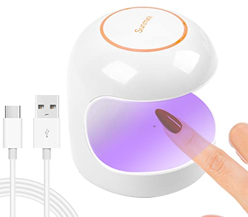 ANGNYA Mini Secador de uñas portátil para esmalte de gel, Mini Lámpara de Secado Rápido USB, Lámpara de uñas LED UV, para Niñas y Mujeres, para el Hogar y el Salón de Manicura (Blanco) …
