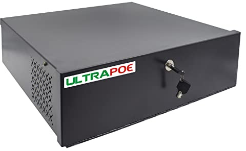 UltraPoE DVR Lock-Box，Heavy Duty 16 Gauge with AC Fan 18 x 18 x 5 in NVR Box With Lock，Security Lock Box， Wall or Floor Mount