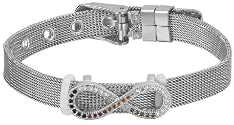Flongo Mesh Armband Damen Armkette Mit Zirkon Schmetterling verstellbare Weite Edelstahlarmband einstellbar Abnehmbar