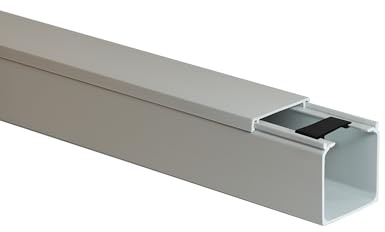 10m KOMIB Kabelkanal/Kabelkanäle/Kabelführung - Verschiedene Größen und Farben - Schraubbar - 5 x 2m Stangen - (Grau - Steingrau, 40 x 40 mm)