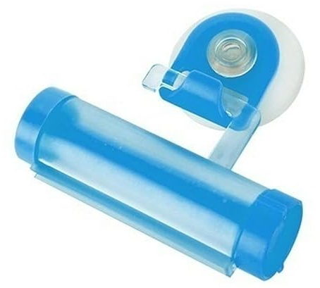 Toothpaste Dispenser Holder Tube Stand Rolling Tube Toothpaste Squeezer UK Brand (Blue)