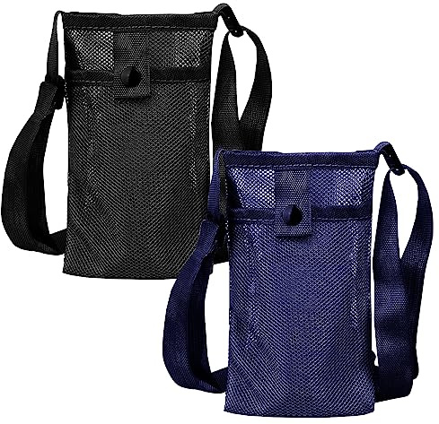 TAFACE Bolsa de asas para botella de agua de 2 piezas, correas ajustables con 2 bolsillos, accesorios para botellas de agua, adecuado para senderismo, viajes (13 x 22 cm)