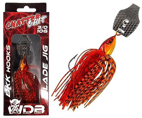 Angel-Berger Wild Devil Baits Blade Jig Chatterbait Spinnköder Chatter Bait Kunstköder Barsch Hecht Zander (Red Devil)