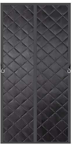 WHYATT Thermovorhang Kälteschutz, Magnetischer Wärmeisolierter Türvorhang, Temporäre Türisolationsabdeckung, für Tür (Color : Black, Size : 47.2x90.5in/120x230cm)