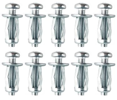 10 anclajes de fijación de pared con cavidad, M4 x 20, fijaciones de pared huecas de metal resistente, tornillos de expansión para paneles de yeso