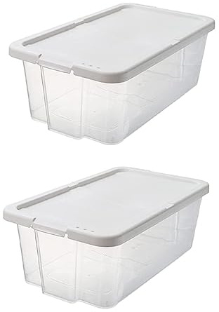 Amosfun 2pezzi Scatole Trasparenti Impilabili Per Scarpe Da Contenitori Multifunzionali Per Organizzazione Casa Design e Protettivo Per Calzature Per Armadi e Ripostigli