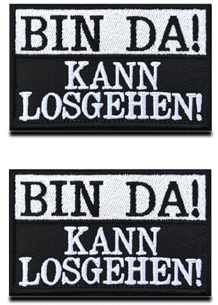 2 Stück Bin Da Kann Ermutigte Heilung Bestickte Applikation Lustiges Biker Fun Moral Patches für Taktische Airsoft Cosplay Paintball Kleidung Rucksack Uniform Hunde Weste