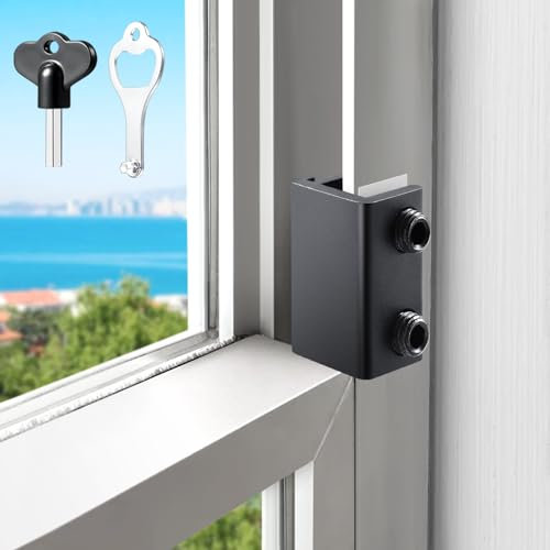 HYIEOU Sliding Window Locks (6 Sets), Secure Window Lock with Key, Window Locks for Up and Down Windows & Horizontal Sliding Windows, Adjustable Window Lock, Sturdy and Durable, Does Not Deform.