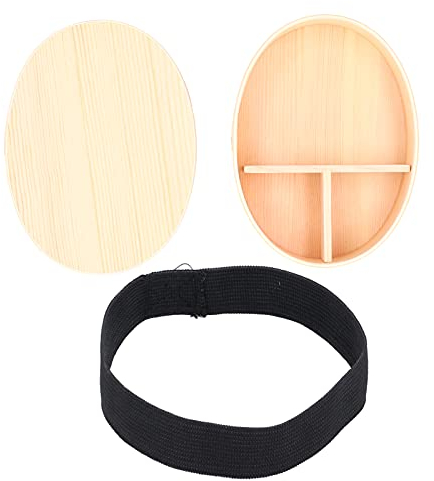 XHTLLO Caja Bento Color Madera Caja Almuerzo Sushi Forma Ovalada, Contenedor Almacenamiento Alimentos Madera Para Estudiantes Y Adultos