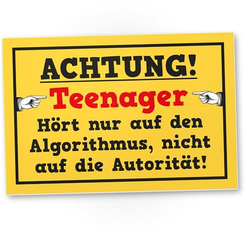 DankeDir! Algorithmus - Kunststoff Schild 30 x 20 cm - Geschenkidee Teenager Spruch Zimmer Türschild Jungen & Mädchen Jugendzimmer - Dekoration Deko Geschenk Idee Jugendliche Tür Deko Geburtstag