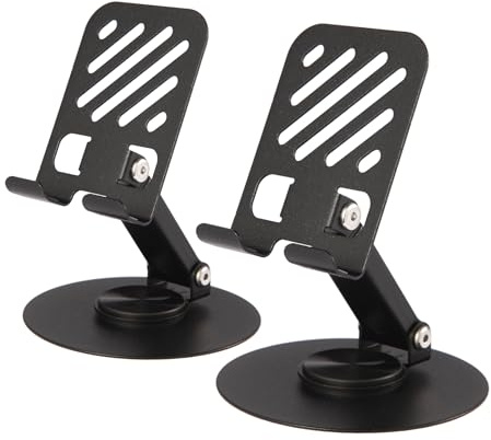 Golowon 360°Drehbarer Handy Ständer 2 Stück Faltbarer Handyhalterung Tisch Halter Holder Schreibtisch Zubehör für Schreibtisch Kompatibel mit iPhone 15 14 13 12 Pro Max Plus Galaxy Alle Smartphone