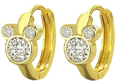 HinDaLi Creolen Mini Maus Ohrringe Silber 925 für Damen Frauen Mädchen