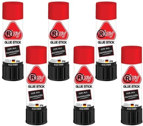6 x Gloy Glue Stick | Acid-free & Child-Friendly | Strong-Hold Adhesive | for Paper, Card, Arts & Crafts Activities | for School, Home & Office | 20g
