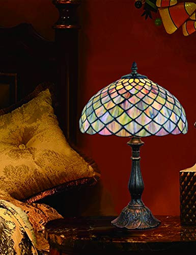 Faucet 12-Inch Vintage Pastoral Stained Glass Table Lamp Bedroom Lamp Bedside Lamp water-tap