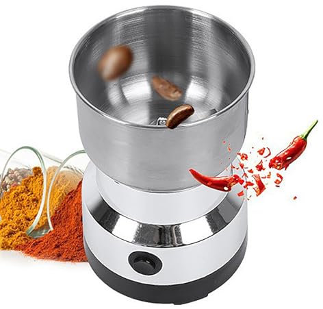 CHANGLKJ Mini Molinillo De Café Eléctrico para Especias, Máquina De Molienda De Granos Multifuncional con Hoja De Acero, Capacidad De 50-400 Ml Y Molienda Rápida Y Uniforme, Bajo Nivel De Ruido
