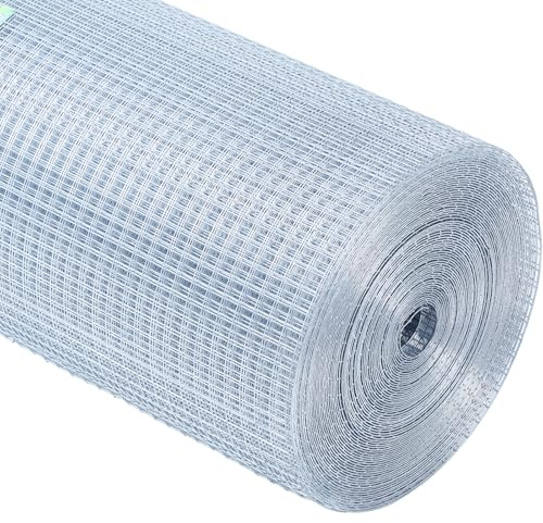 1/4'' 48'' X 100' Hardware Cloth, Chicken Wire Fencing Double Layer Hot Dip Galvanized, Wire Mesh Fence Chicken Rabbit Snake Cage Wire Fence Mesh Roll, for Chicken Coops, Fencing, Garden Protection