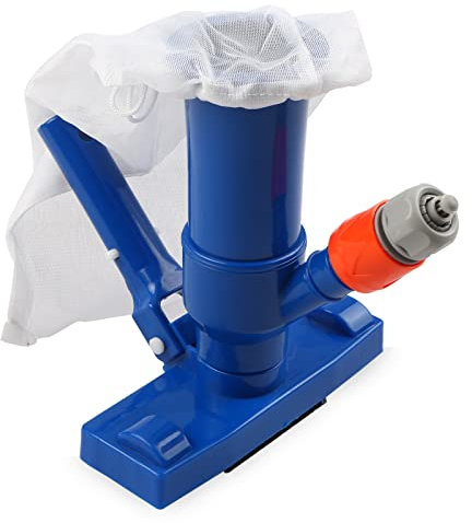SIBOMTEX Pool Vacuum Jet Underwater Cleaner Brush with Clip Handle Drawstring Bag Removes Corners Debris Ideal Cleaning Tools for Above Ground Inflatable Pool Spa Hot Tub Pond Waterfall