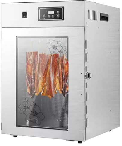 guoyjmm Séchoir à Viande Rotatif, Séchoir Alimentaire Commercial, Rotation à 360 °, 800W, Acier Inoxydable, pour Saucisses, Bacon, Poulet, Canard, Poisson, Bœuf