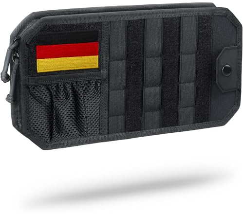 WYNEX Pochette de Rangement avec Porte-Lunette pour Pare-Soleil de Voiture, Organisateur de Visière Auto, Voiture Accessoires Interieur Poche Tactique pour Permis de Conduire Carte Facture Stylo Clé