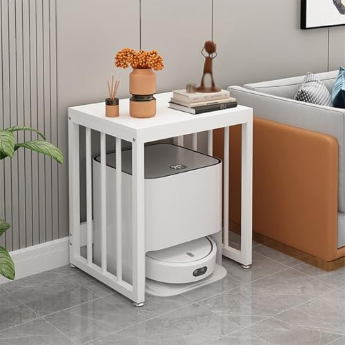 Armario para Robot Barredor Hogar Armario para Robot Aspirador Mesa Auxiliar Lado del Sofá Estante de Almacenamiento para Robot Barredor, Estante de Escritorio Mesilla de Noche Sobre El Robot Barredor