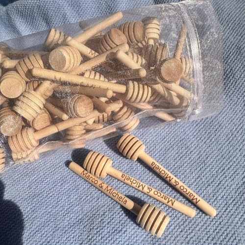10 Piece Custom Honey Stirring Sticks, Personalized Small Honey Spoon, Portable Long Handle Wooden Jam Sticks, Table Decorations