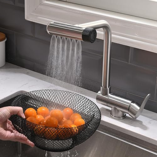 Vorfenster Küchenarmatur Klappbar,4 Wassersprühmodi, Hochdruck Wasserhahn Küche Vorfenster, Vorfenster Armatur Flexible Mischbatterie Küche Hochdruck Armatur Küche Aus 304Edelstahl