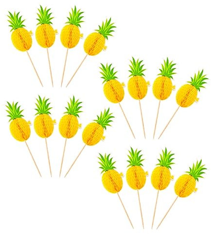 Hemobllo 30 Stück Kuchendekorationseinsatz Tropische Cupcake-topper Flamingo-kuchenaufsatz Herstellung Party Flamingo-kuchendekorationen Du Kuchen -topper Golden Holz Yellow