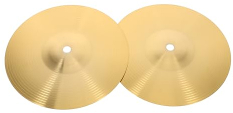 Milisten Platillos Crash Resistentes de Batería Juego de 2 de Jazz de Latón Dorado Rebabas Ideales para Percusión Profesional