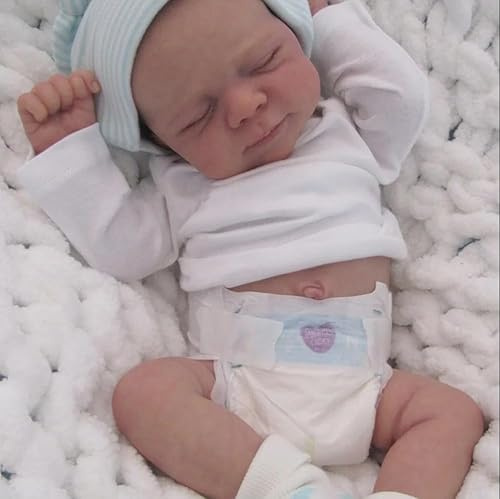 ROSHUAN Bambole realistiche Reborn in silicone per tutto il corpo in vinile 45,7 cm bambole realistiche per bambini che dormono realistici, bambola realistica per bambini
