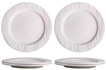 Nff Juego De 4 Platos Llanos De Cerámica De 20 Cm, Grandes, For Servir Carnes, Pastas Y Postres. Apto For Lavavajillas.