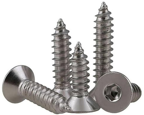 Schrauben M3 M4 M5 M6 Flache Innensechskant-Blechschraube, Senkkopf-Inbusschraube aus Edelstahl, 10 Stück, M3 x 10 mm(M6x16mm)