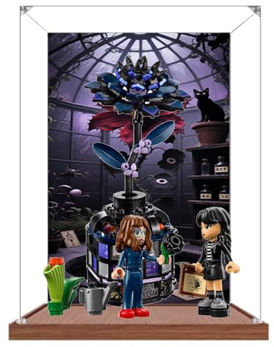 Boîte de présentation en acrylique pour Lego 76784 modèle Dahlia noir, boîte de présentation transparente anti-poussière compatible avec le modèle Lego 76784 (modèle non inclus) (fond 2-3 mm)