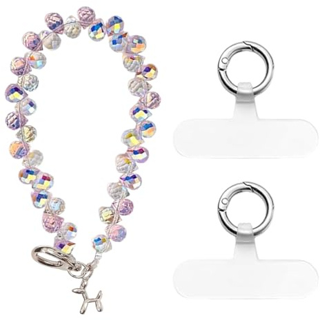 UIEXAY Laccio per Cellulare Universale,Catena Telefono,Cordino per Cellulare,Laccetto per Chiavi Corto,Bracciale Polso Donna,Cinturino da Polso,per Portafogli,Portachiavi,Smartphone,pink