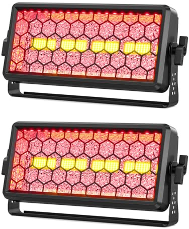 mytueetp 2PCS Luce Stroboscopica 120W per Discoteca,Luce Strobe LED RGB COB,Faretto Matrix Beam per Palco,Wall Washer per Edifici e Eventi dal Vivo,Bar,Discoteca,Natale,Halloween,Feste,Matrimoni