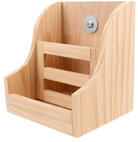 ARTSEWPLY Holz heuraufe mit Integriertem Futtertrog Stabiler Innerer Halter Minimiert Futterverschwendung Geeignet für Kaninchen Meerschweinchen Chinchillas Natürliche Optik Einfach zu
