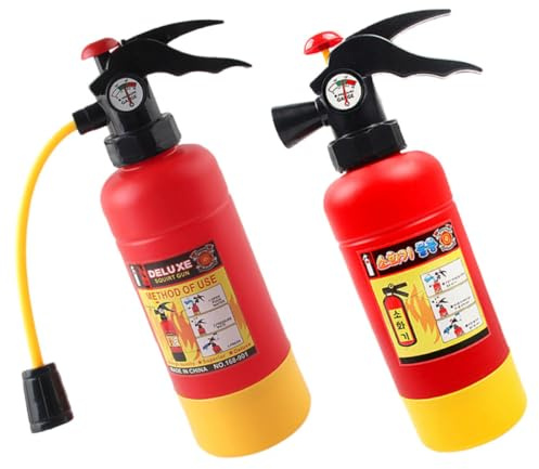 Kisangel Juguetes de Bombero y Extintores Acuáticos para Niños, Tamaño Pequeño, Plástico Seguro sin Rebabas, Juego de 2 Piezas, Ideales para Disfraces y Juegos al Aire Libre