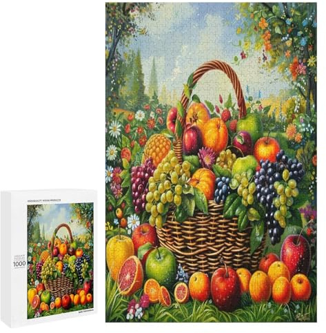 Bunter Obstkorb 1000 Teilige Puzzles Alle AltersgruppenEinzigartiger Farbverlauf Kreativ DIY Ostergeschenk Heimdekoration Herausforderndes Spiel 1000 PCS