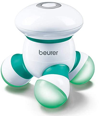 Beurer MG16 Mini Massager - green, Ergonomic hand-held vibration massager, Battery operated for use anywhere, Easy massage application for your neck, back, arms and legs