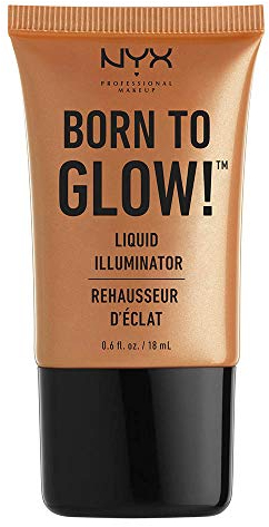 NYX Professional Makeup Highlighter Liquide Multifonction Liquide Born to Glow Liquid Illuminator, Maquillage et Base de Teint, Teinte : Pure Gold (03)